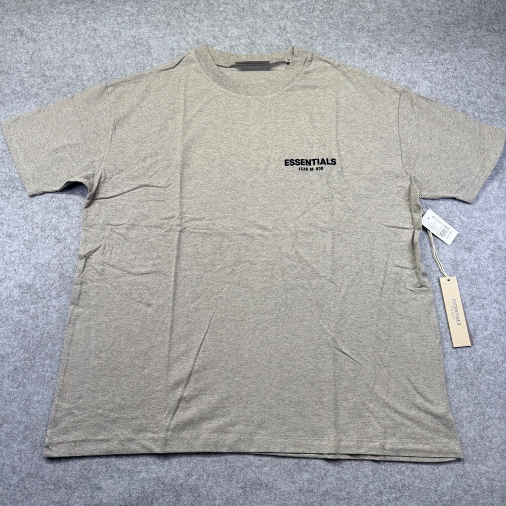 Fear of God Essentials T-Shirt Mens XL Dark Oatmeal New Logo Tee 125BT212063F